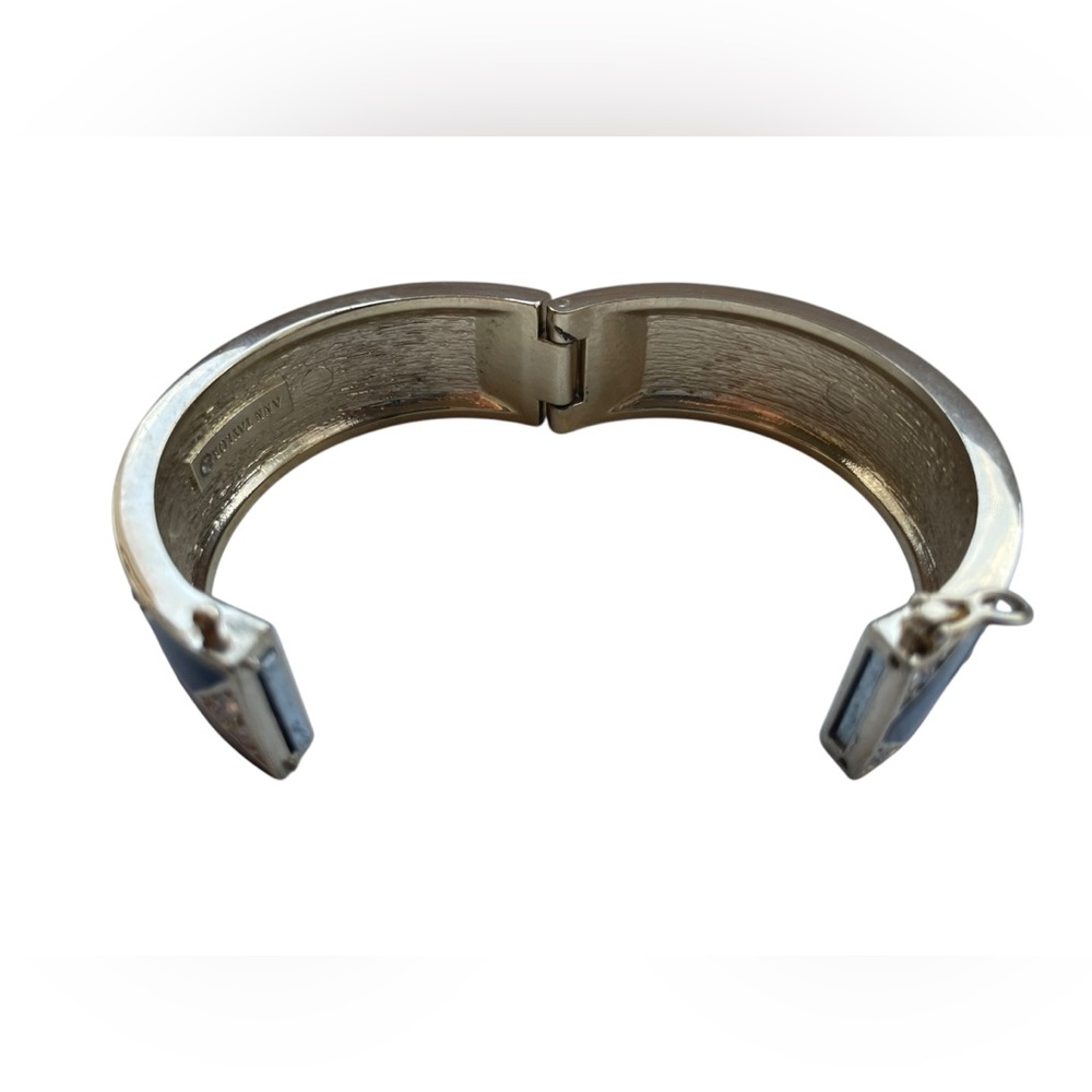 ANN TAYLOR Art Deco Gold-Tone Chevron Statement Cuff Hinge Bangle Bracelet - Picture 11 of 13